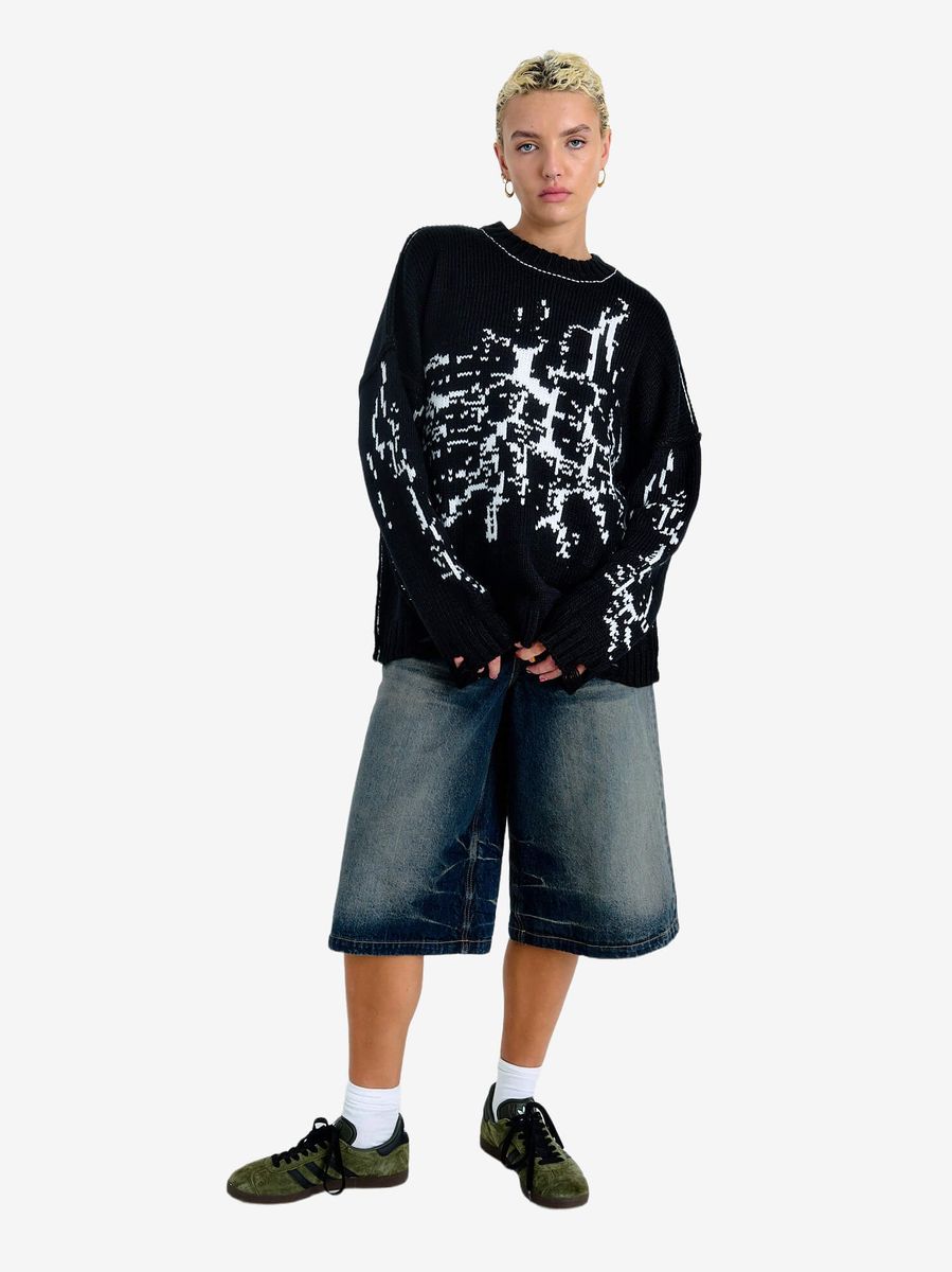 THE RAGGED PRIEST — Свитер вязаный Shatter Knit Black/White