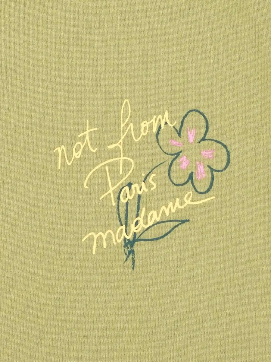 DRÔLE DE MONSIEUR — Футболка Esquisse Slogan Tee Light Khaki