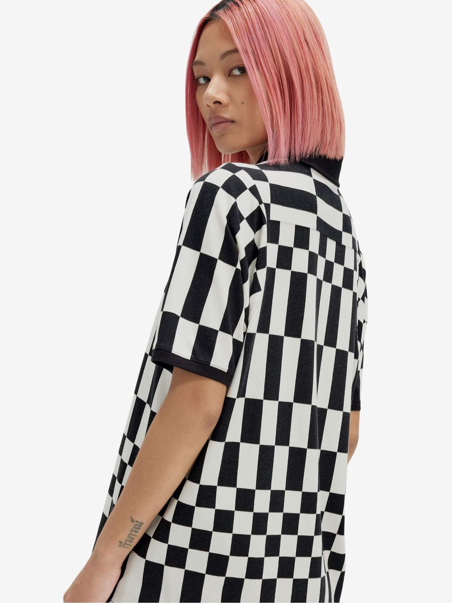 FRED PERRY — Футболка Поло W Chequerboard Black/White