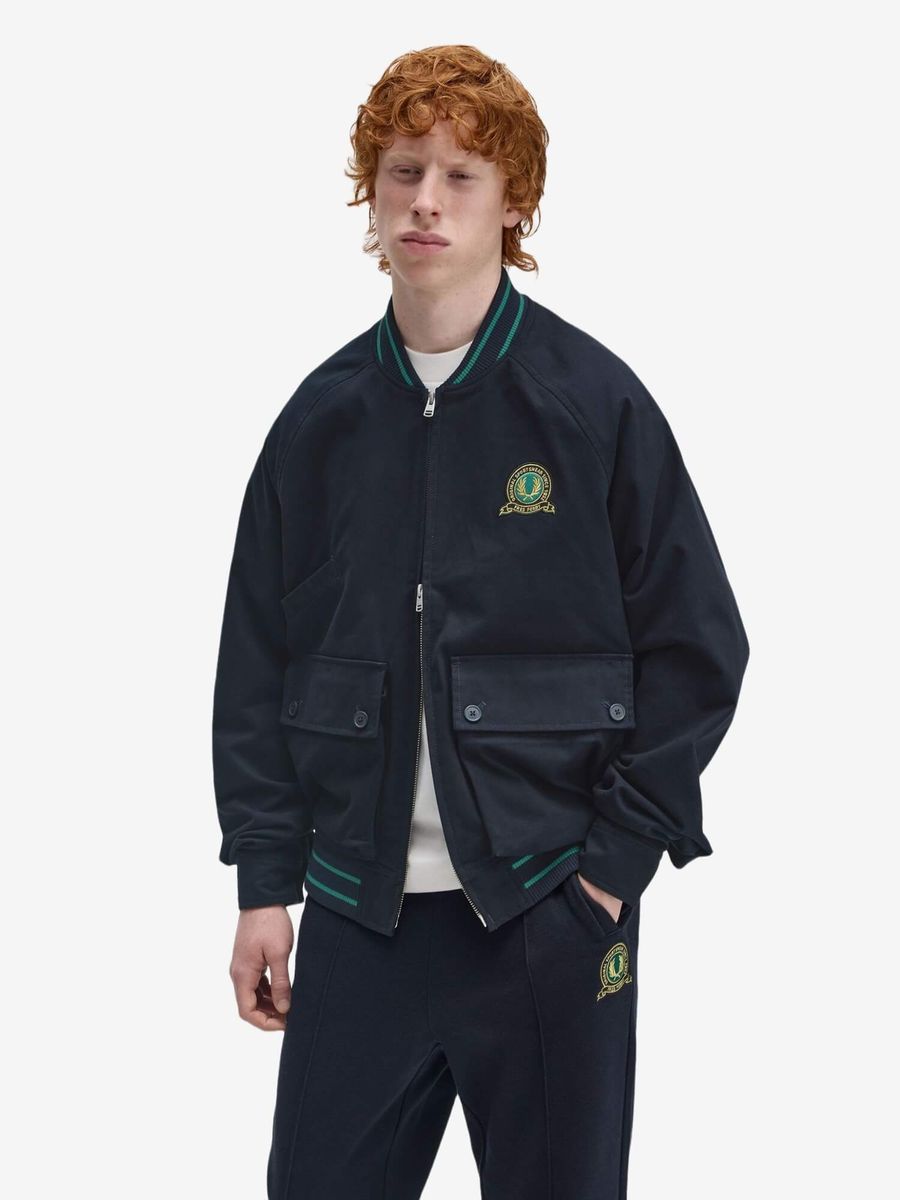 FRED PERRY — Куртка Tennis Badge Bomber Jacket Navy