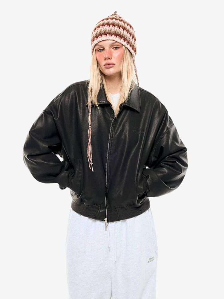 BRÛLER D’AMOUR — Куртка кожаная Jacket "Cas" Black