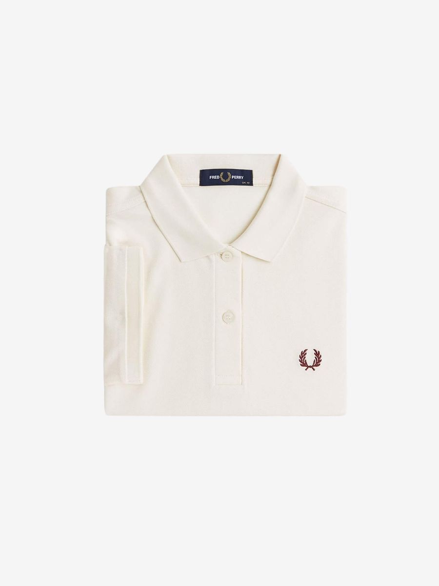 FRED PERRY — Поло W Fred Perry Polo Shirt Ecru/Oxblood