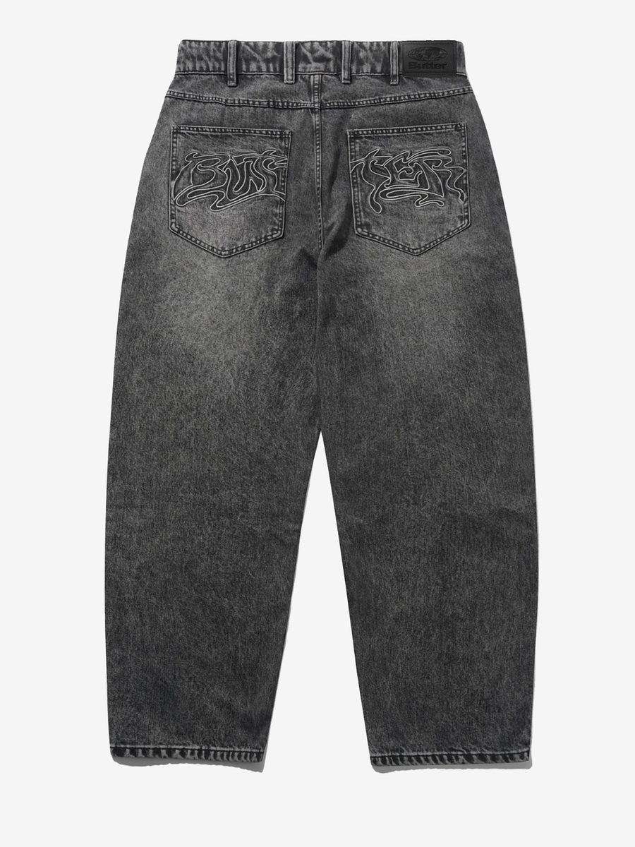 BUTTER GOODS — Джинсы Drummer Baggy Denim Jeans Streaky Black