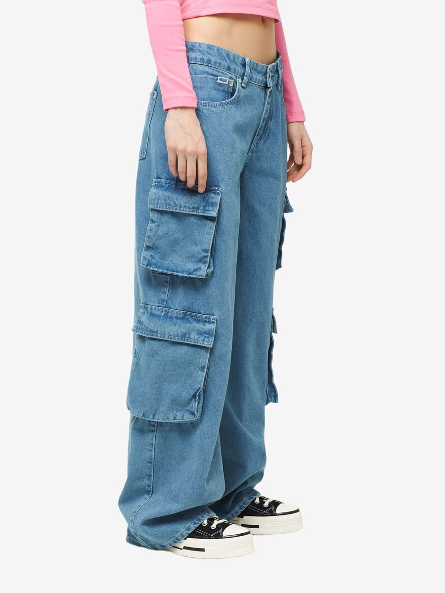 THE RAGGED PRIEST — Mid Blue Combat Release Jeans
