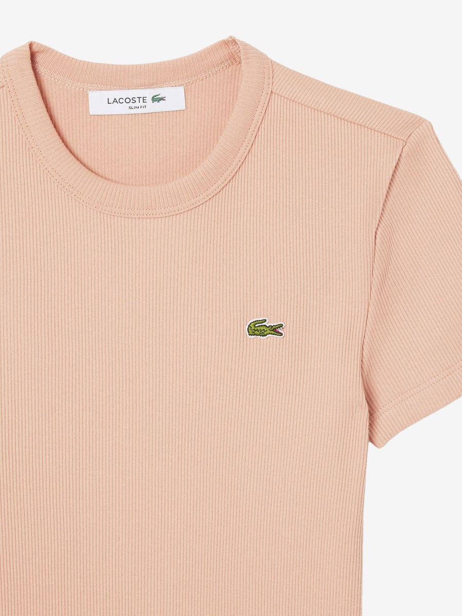 LACOSTE — Футболка W Slim Fit Cotton Fuxia
