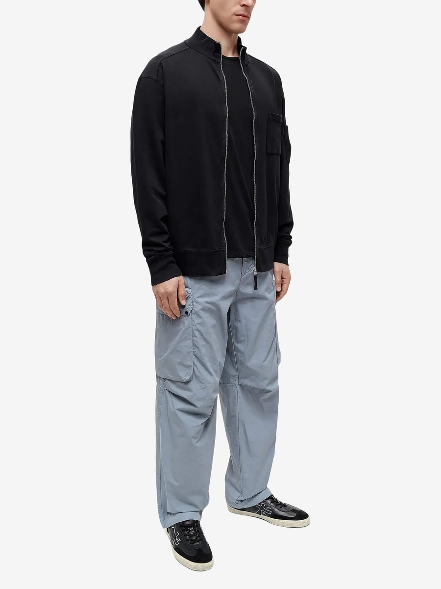 C.P. COMPANY — Свитшот Zip-Up Lens Sweatshirt Polo Collar Black
