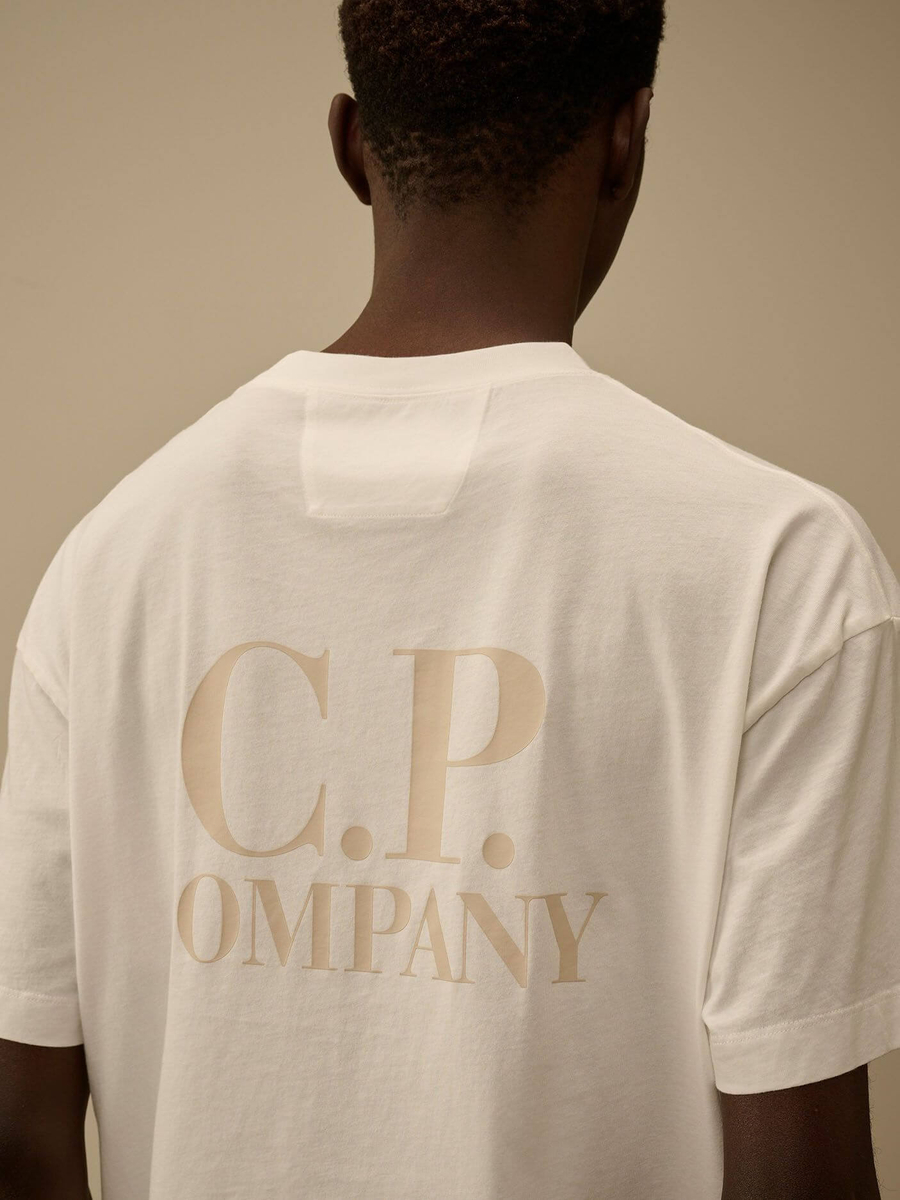C.P. COMPANY — Футболка 30/1 Jersey SS Printed Graphics Gauze White