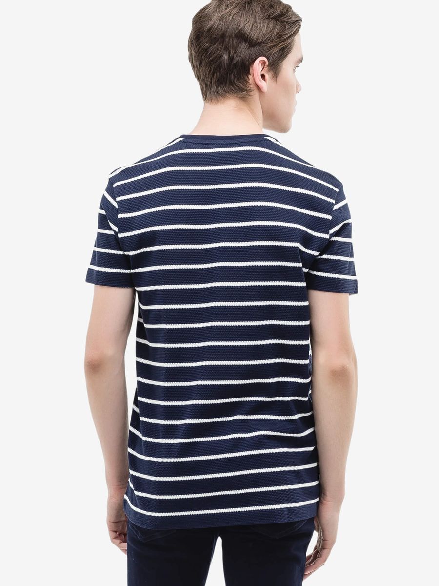 LACOSTE — Футболка Slim Fit Stripe Navy/White