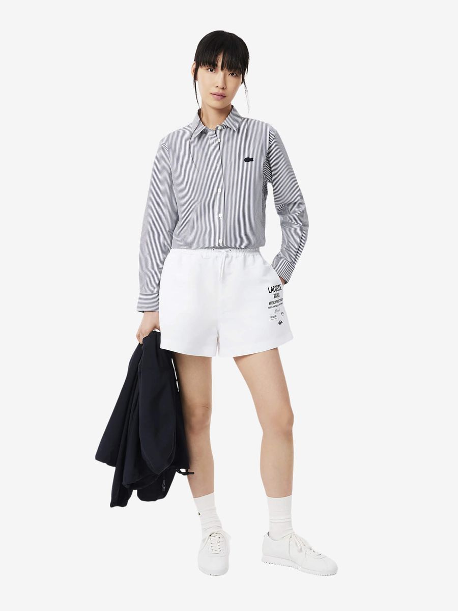 LACOSTE — Шорты W Long Printed Short White