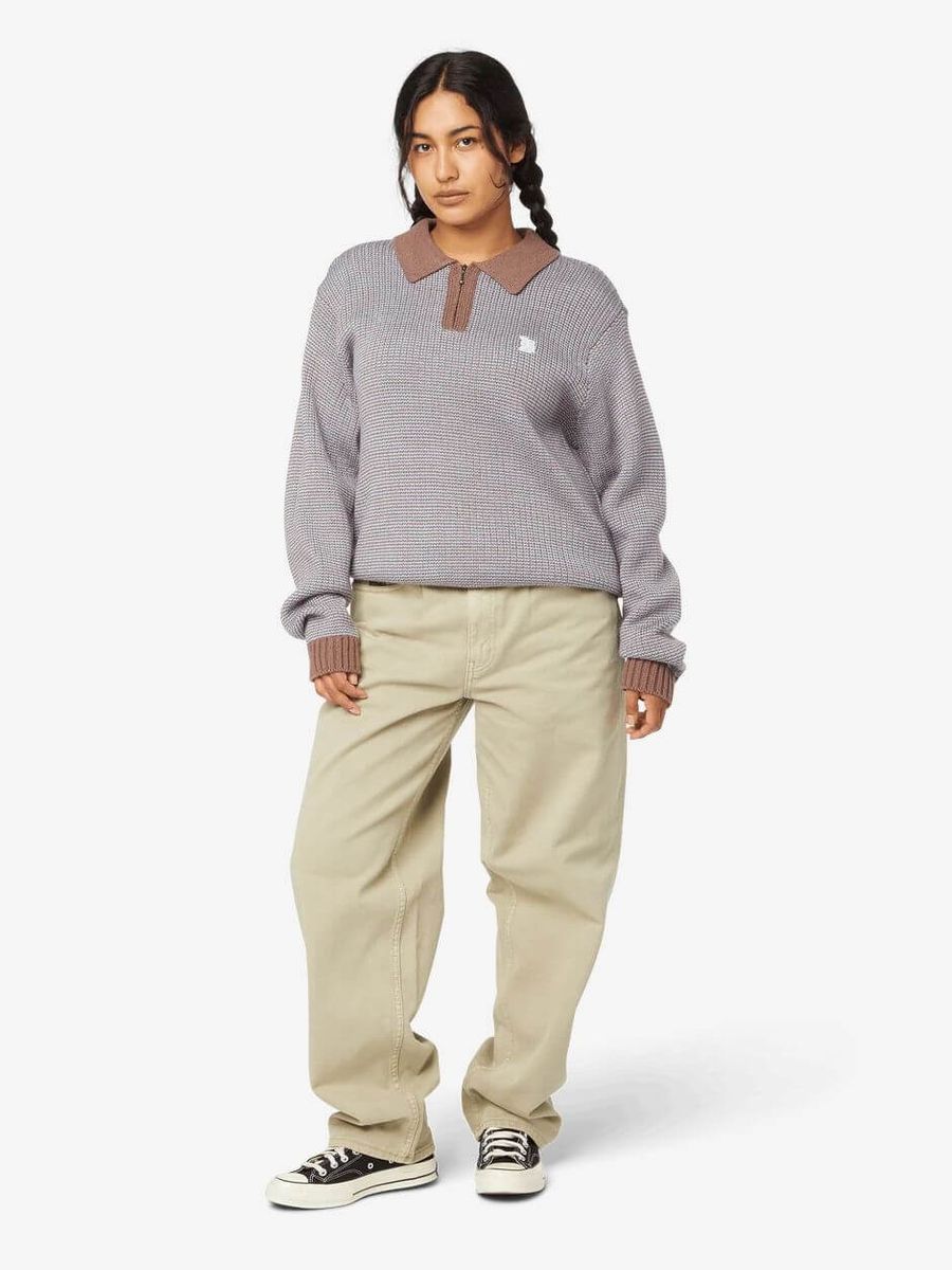 HUF — Свитер вязанный Megablast Two Tone Waffle Sweater Washed Blue/Moss