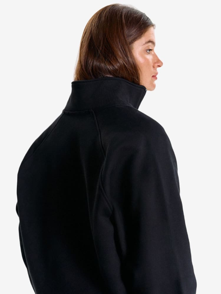 BRÛLER D’AMOUR — Свитшот Half-Zip Logo de Base 01 Black