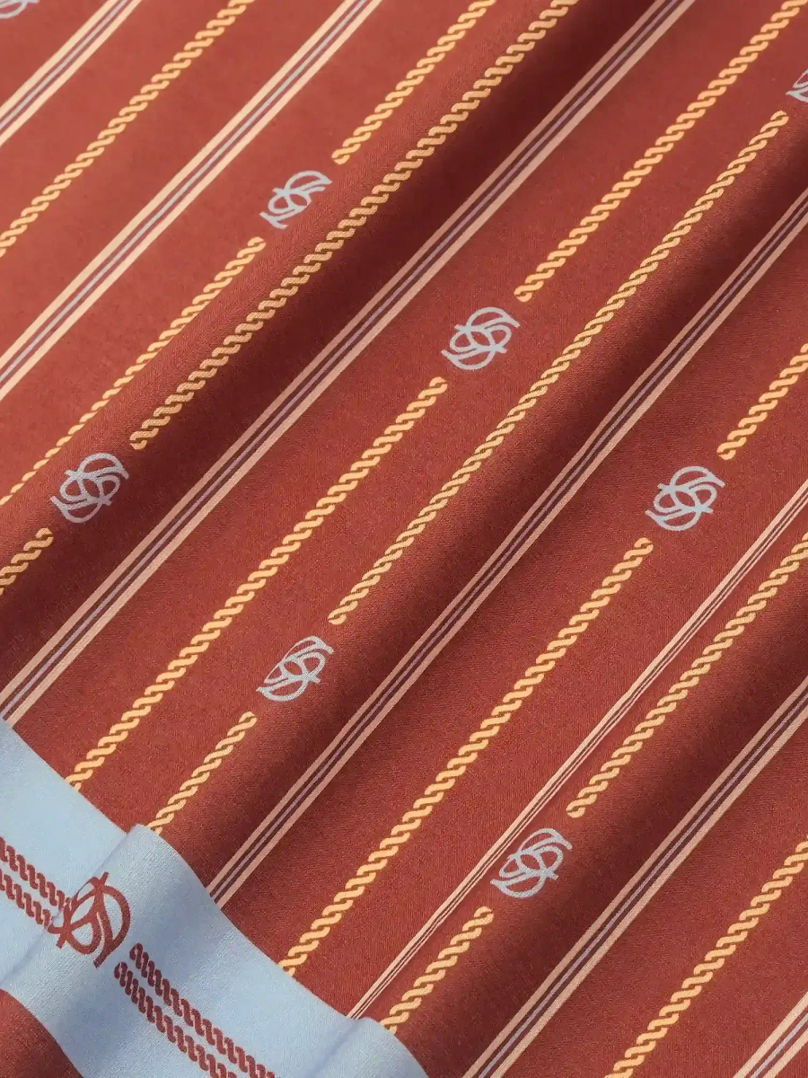 DRÔLE DE MONSIEUR — Бандана Foulard Rayure Monogramme Dark Red os