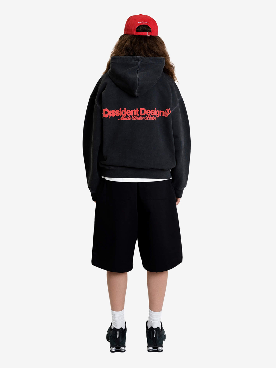 DISSIDENT — Худи DD Pufed Ink Dyed Hoodie in Asphalt