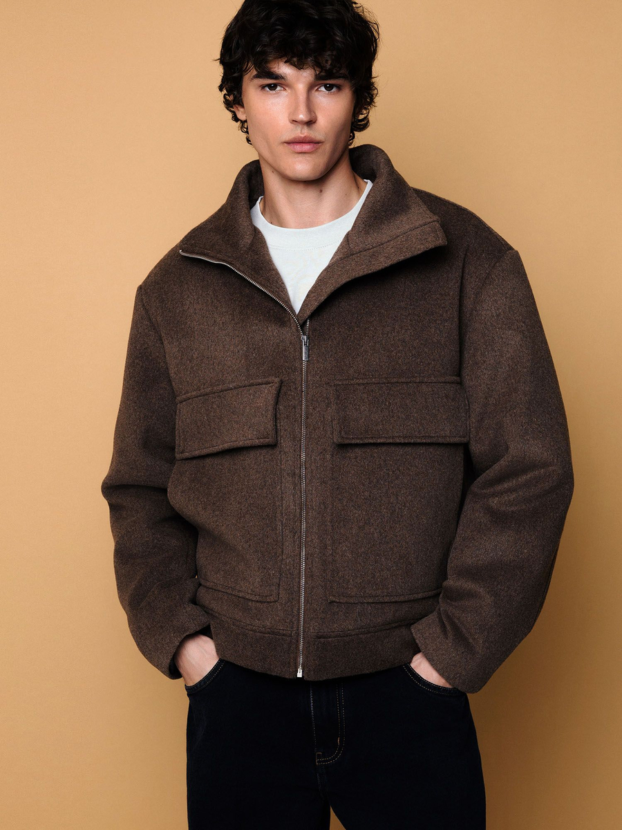 DISSIDENT — Куртка DST Cropped Zipper Coat in Brown