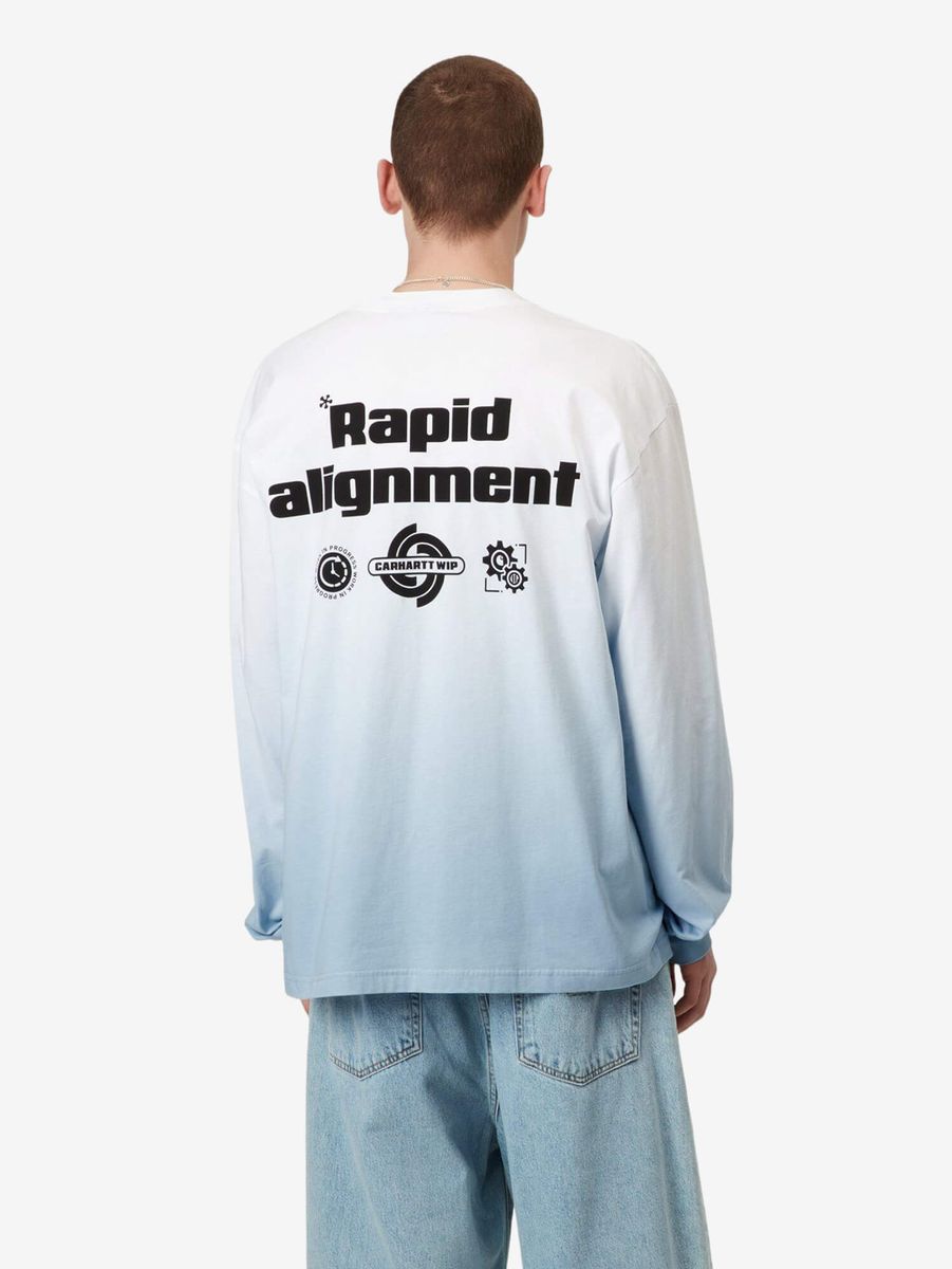 CARHARTT WIP — Лонгслив S/S Light Work White/Bluebird (Dip Dye)