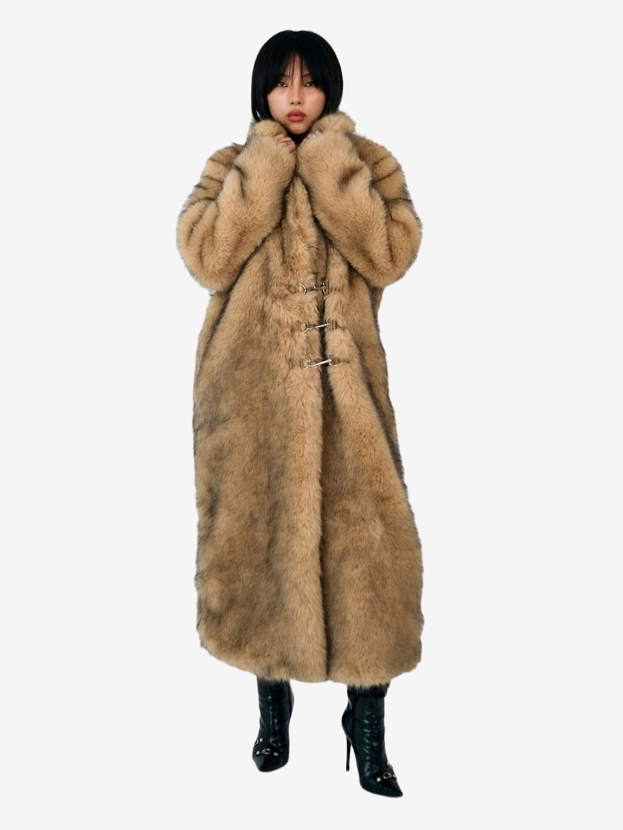 THE RAGGED PRIEST — Пальто меховое Tara Coat Beige
