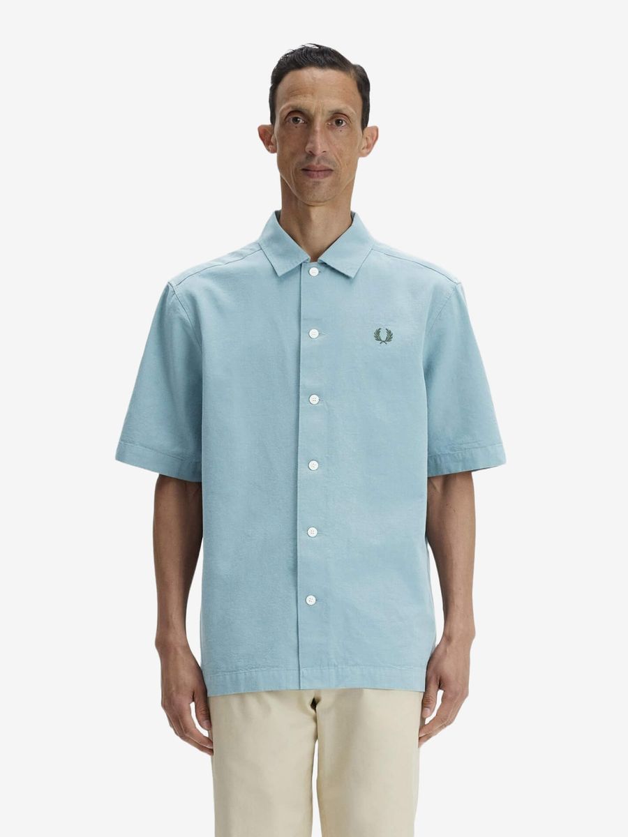 FRED PERRY — Рубашка Pocket Detail Short Sleeve Shirt Stockport Blue