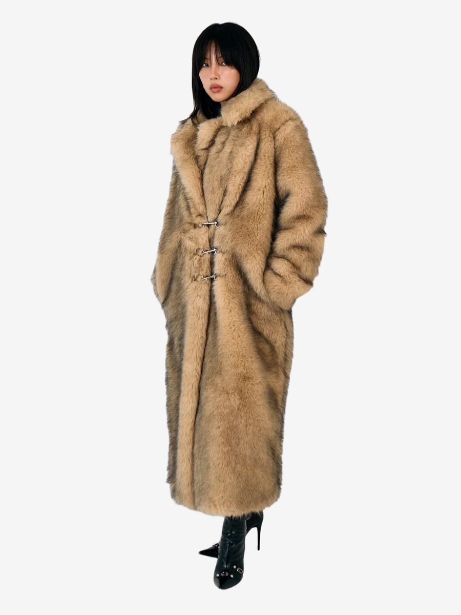 THE RAGGED PRIEST — Пальто меховое Tara Coat Beige