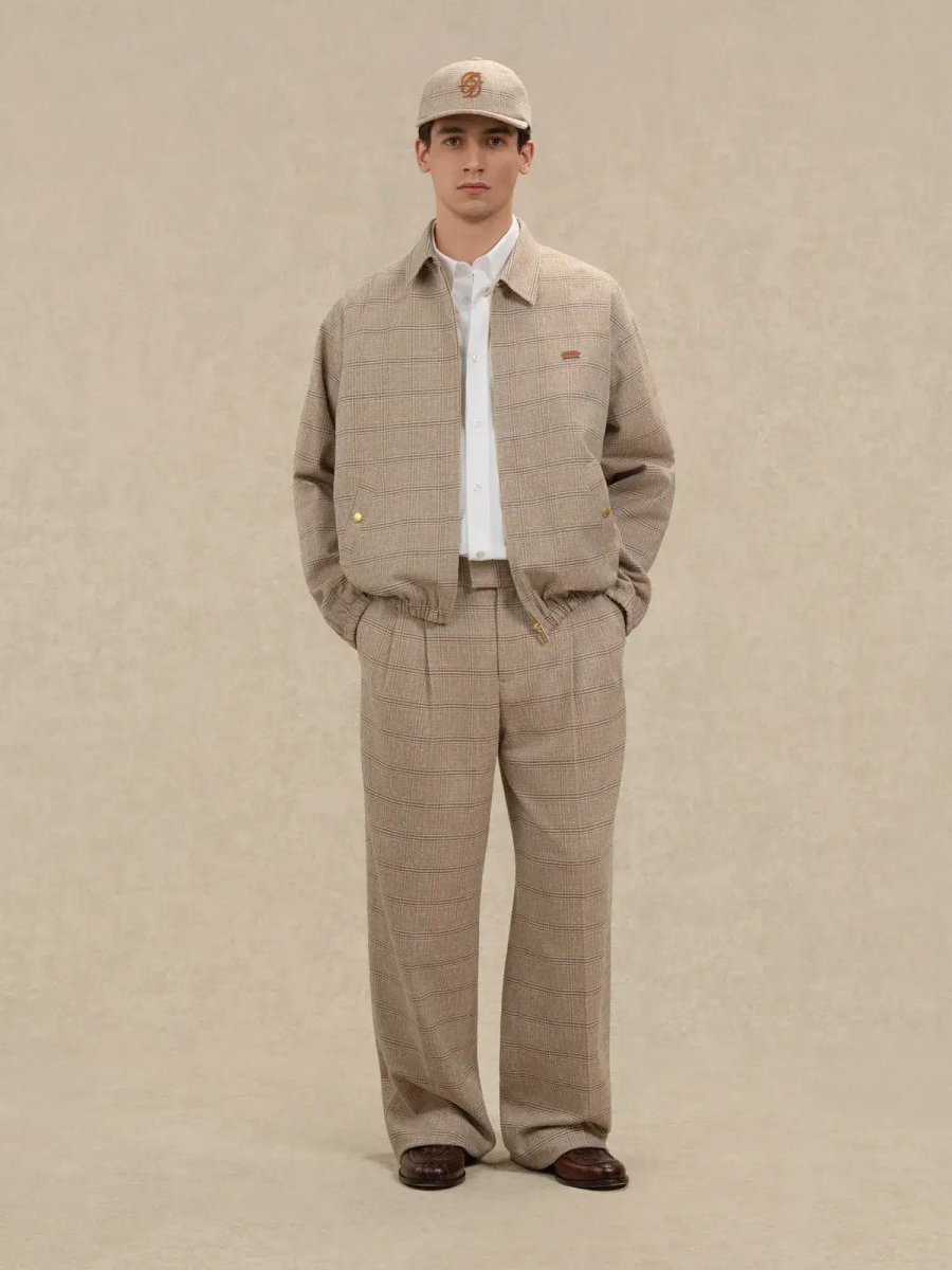 DRÔLE DE MONSIEUR — Куртка Blouson Drôle à Carreaux Dark Beige