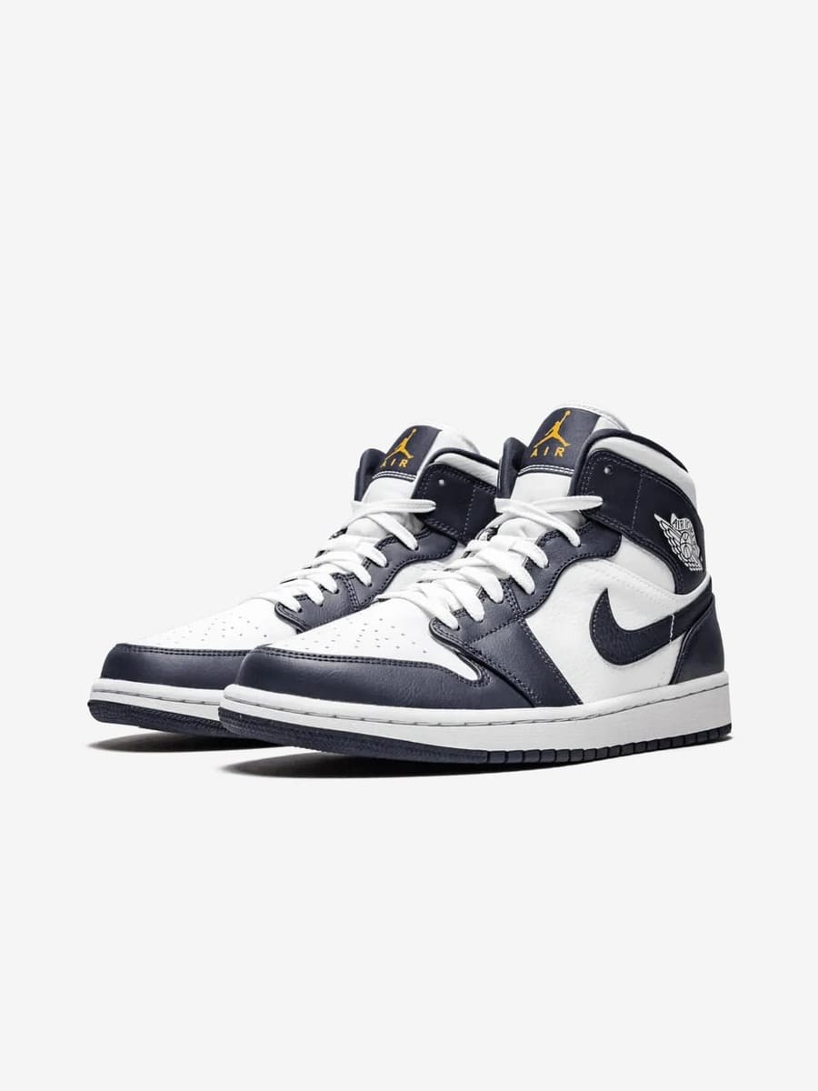 NIKE — Кроссовки Air Jordan 1 Mid White Metallic/Obsidian