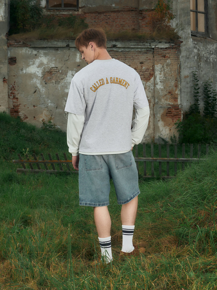 CALLED A GARMENT — Футболка Iris College Серый Меланж