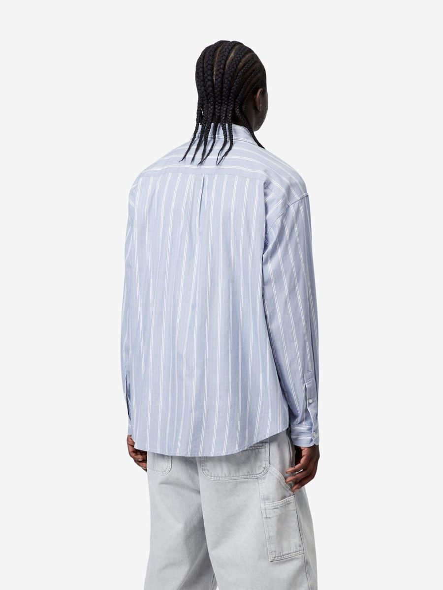 CARHARTT WIP — Рубашка L/S Beale Stripe Shirt Gentle Blue/White