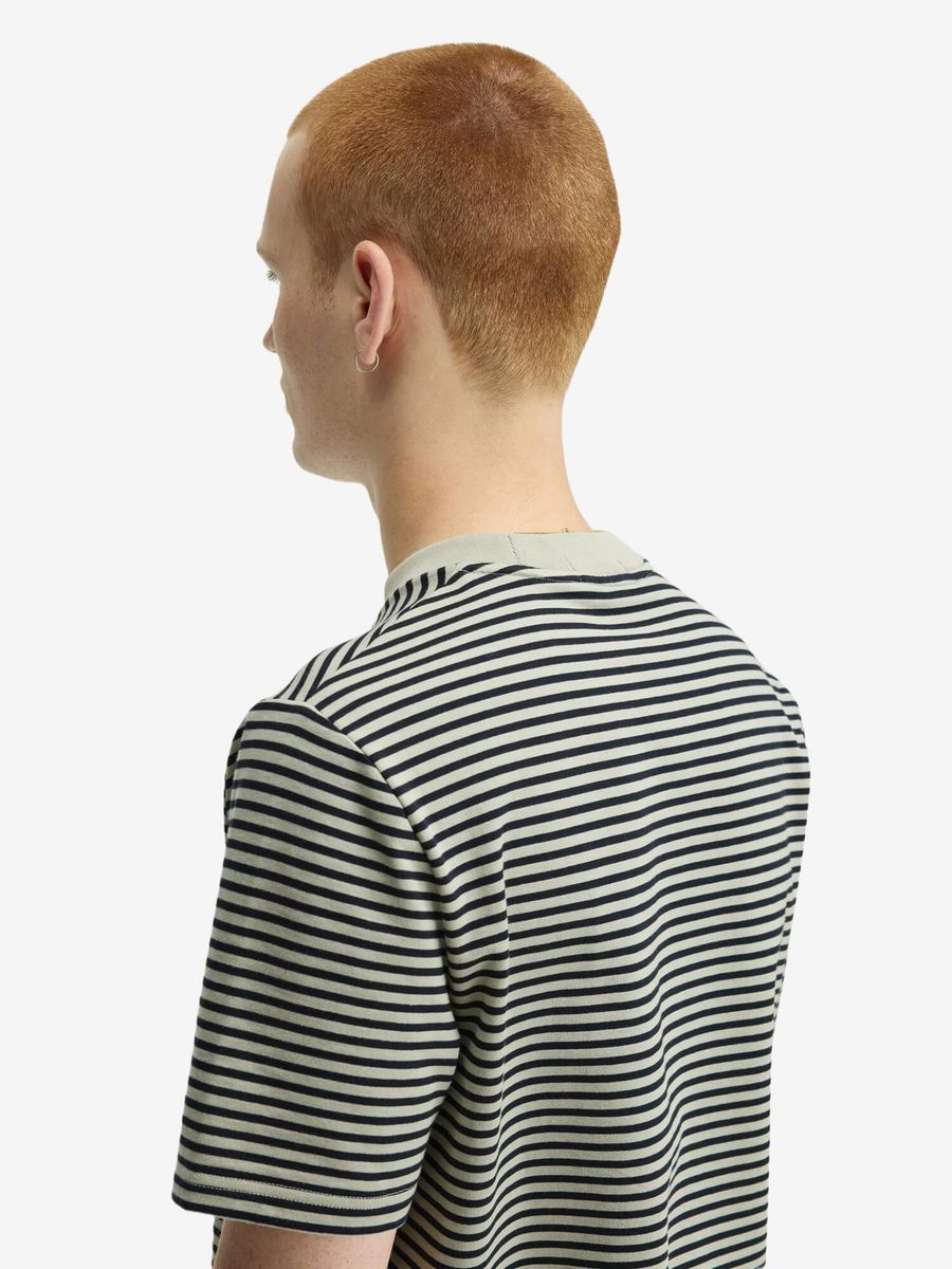 FRED PERRY — Футболка Вязанная Fine Stripe Heavywieght Seagrass