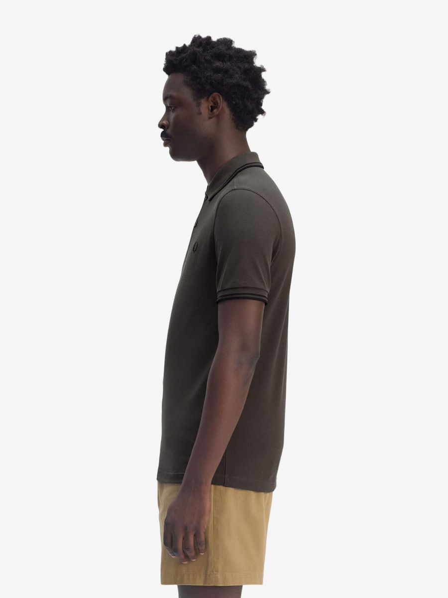 FRED PERRY — Футболка Поло Twin Tipped Polo Field Green