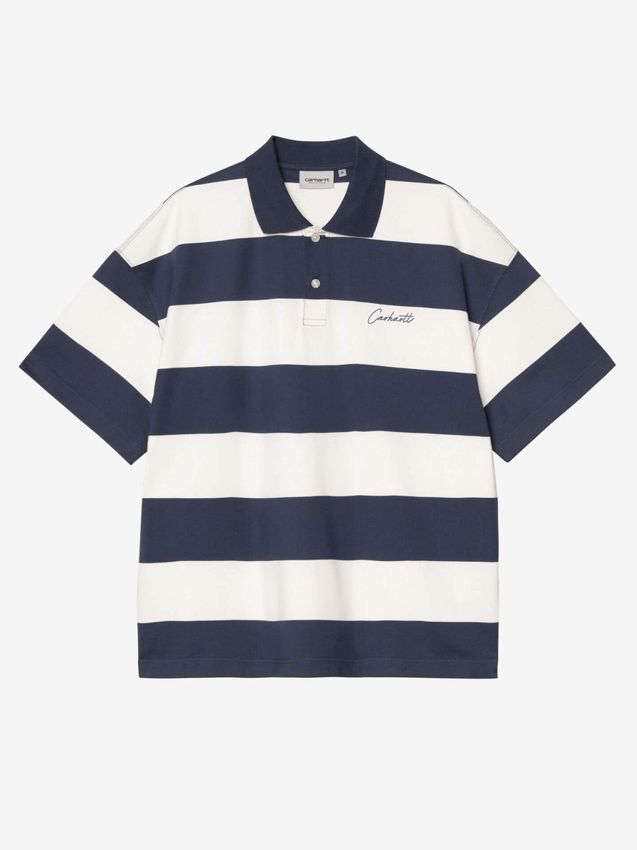 CARHARTT WIP — Футболка Поло S/S Delray Stipe Blue