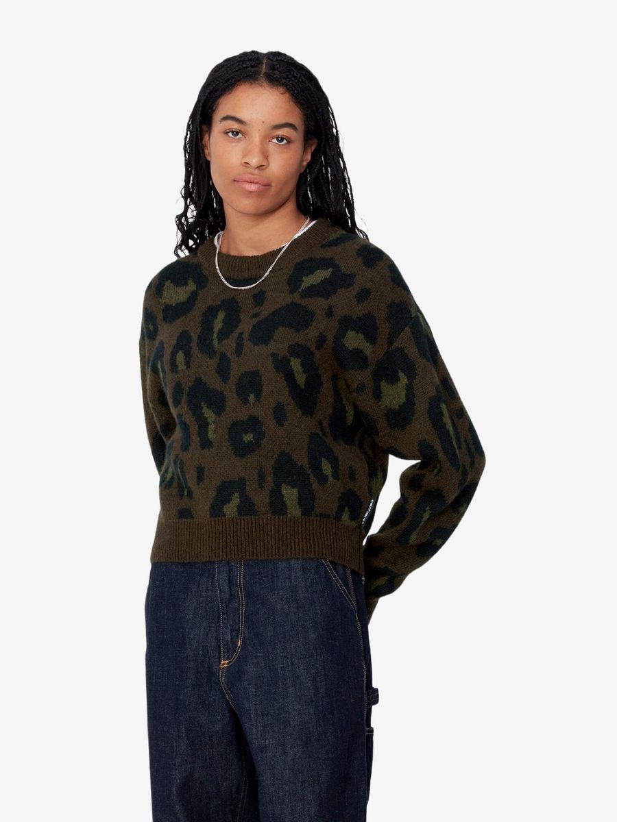 CARHARTT WIP — Свитер вязаный W Merton Camo Leo Jaquard, Tamarind