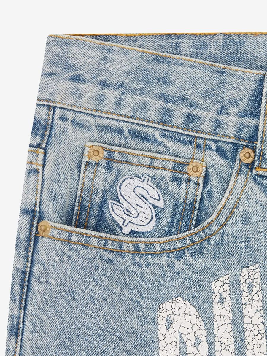 BILLIONAIRE BOYS CLUB — Джинсы Arch Logo Denim Light Wash Blue
