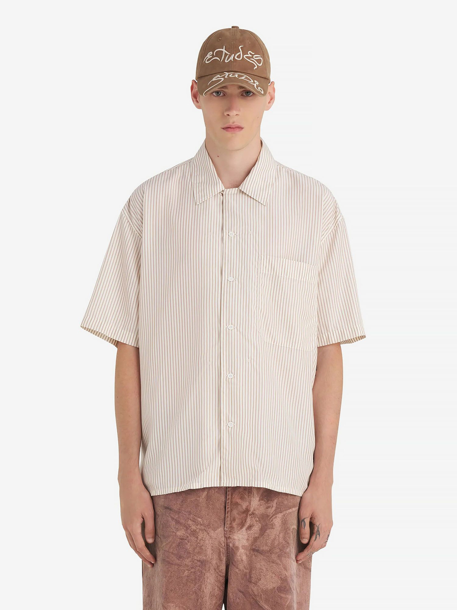 ÉTUDES STUDIO — Рубашка Camp Collar Shirt Striped Off White