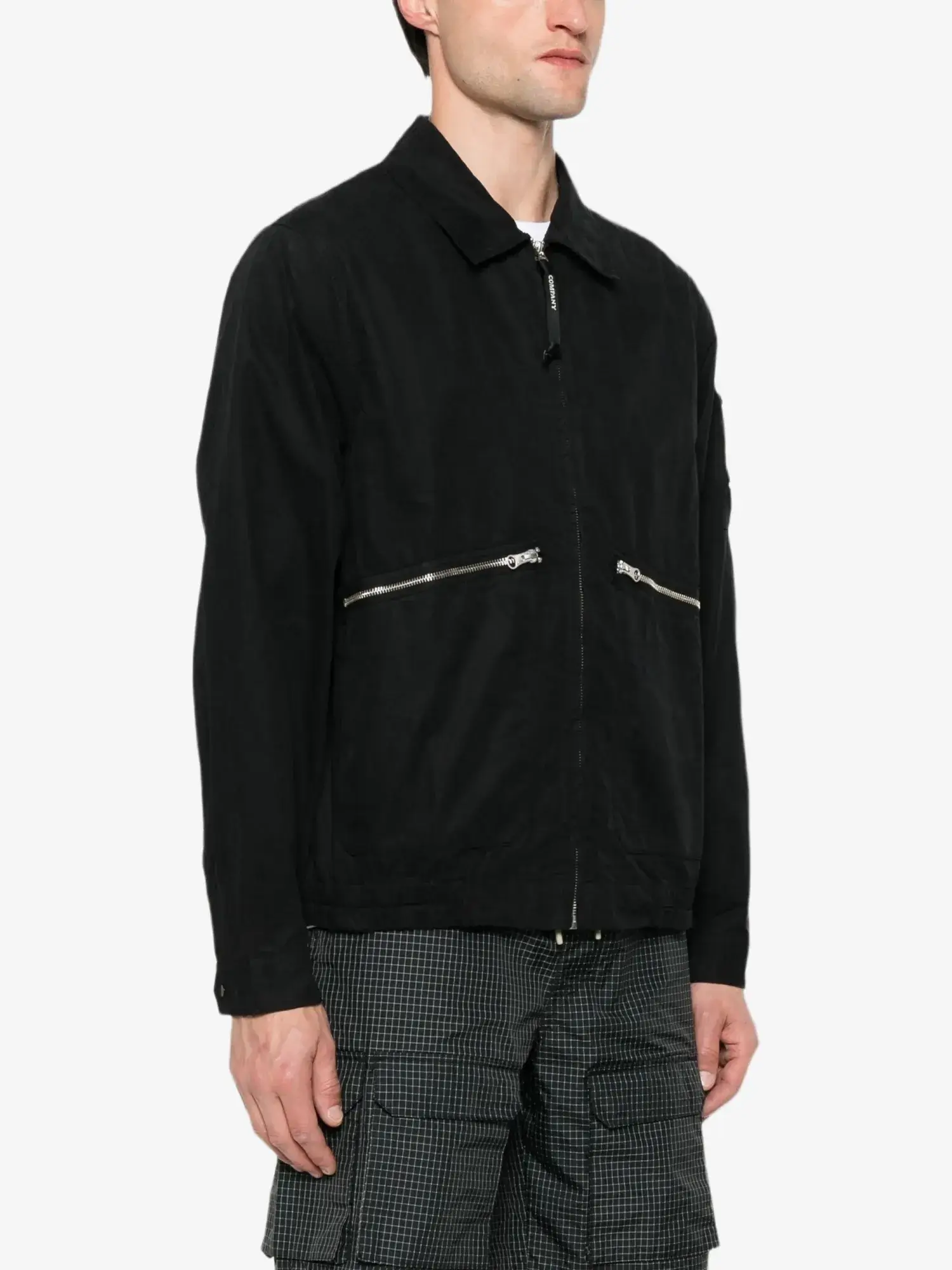 C.P. COMPANY — Овершот Micro -Reps Lens Detail Zip-Up Jacket Black