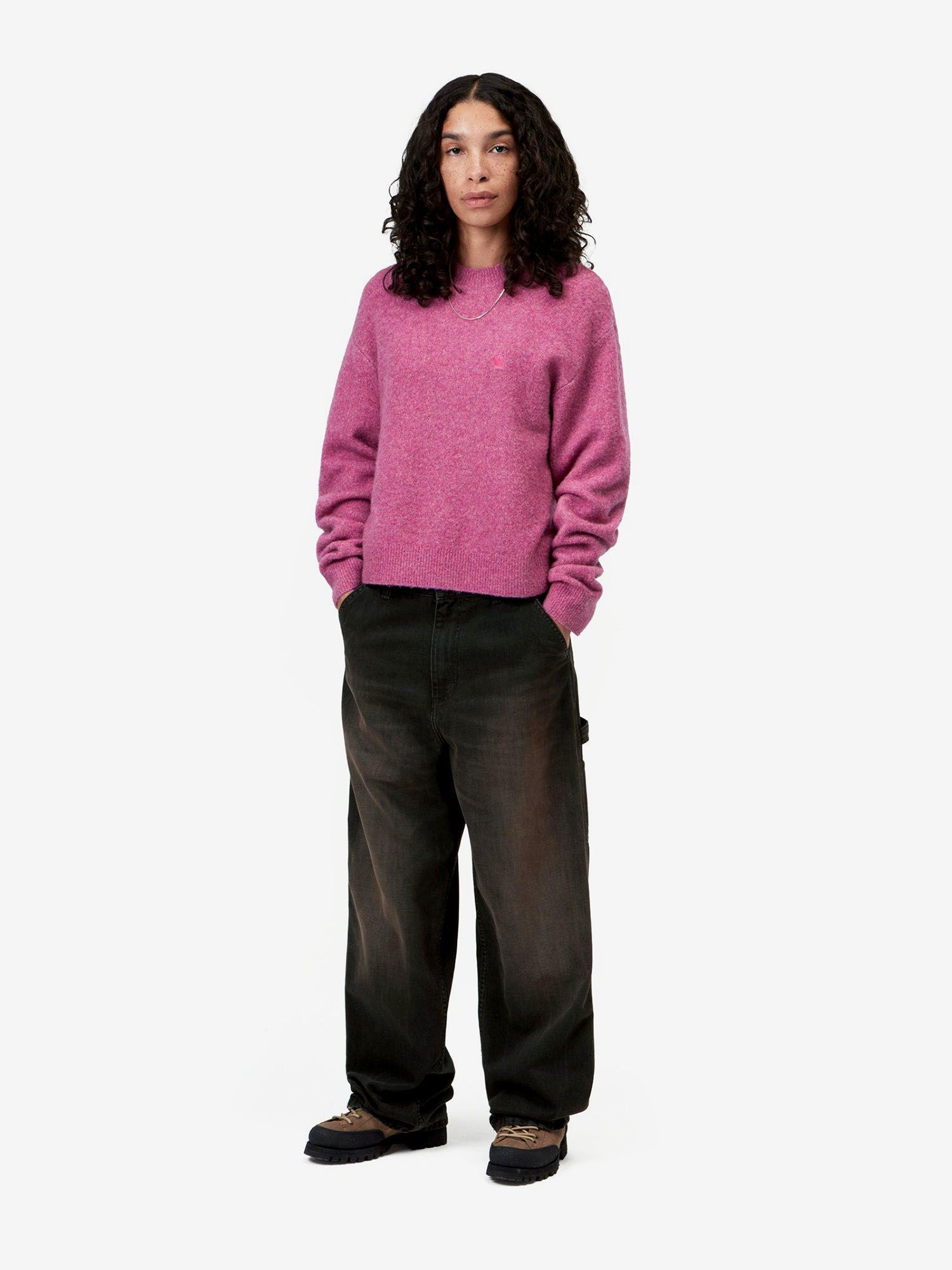 CARHARTT WIP — Джинсы W Brandon Single Knee Black (Tobacco Used Wash)