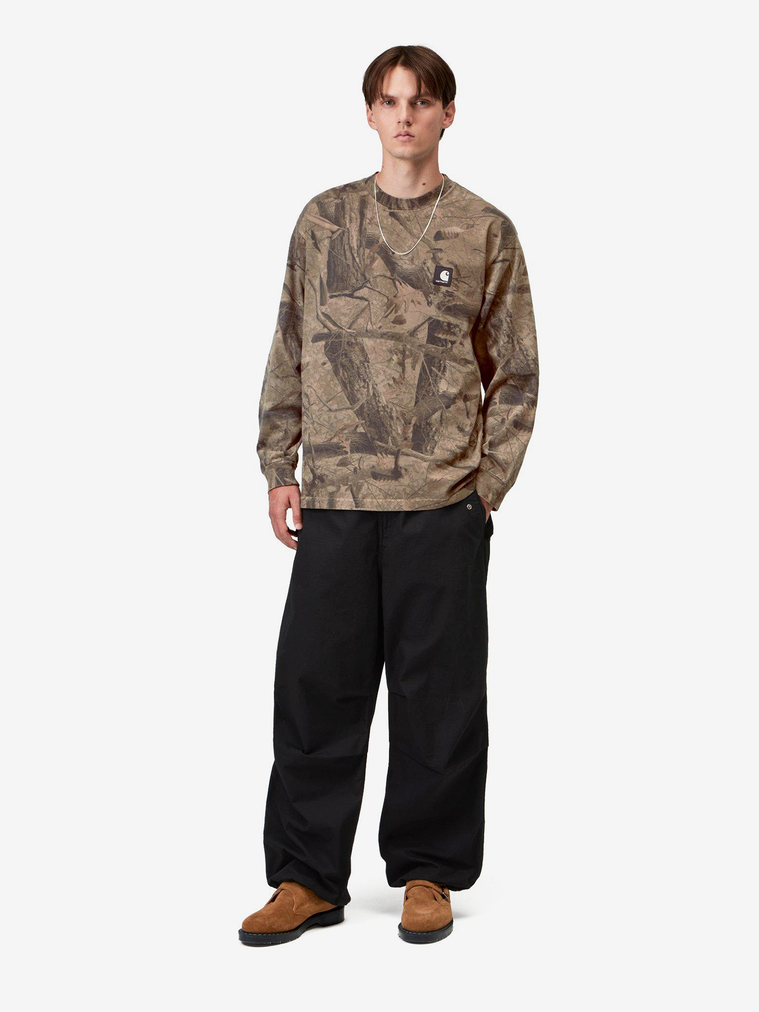 CARHARTT WIP — Лонгслив L/S Feather Tree Camo Khaki/Shungite