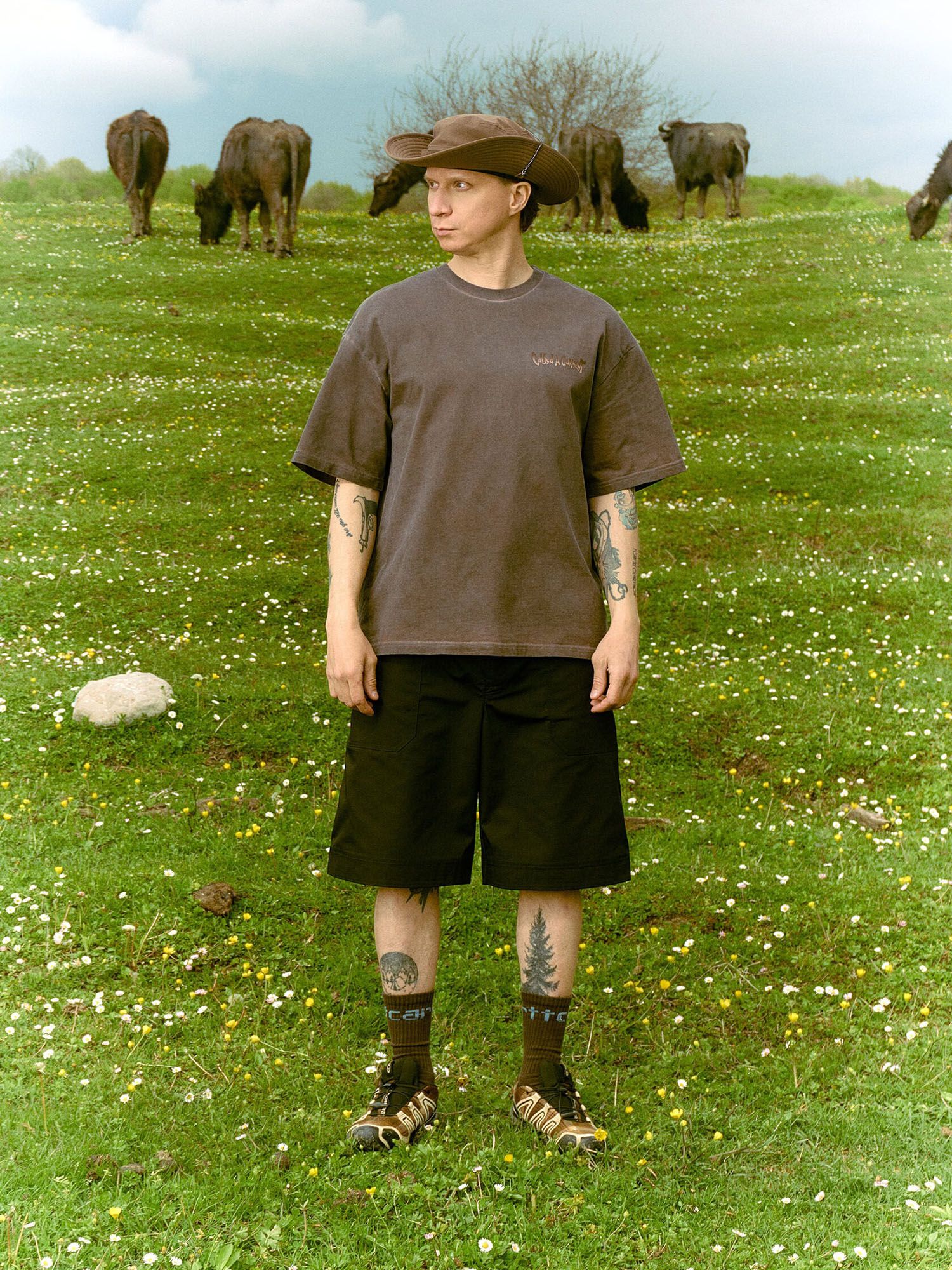 CALLED A GARMENT — Футболка Stout Brown Dyed