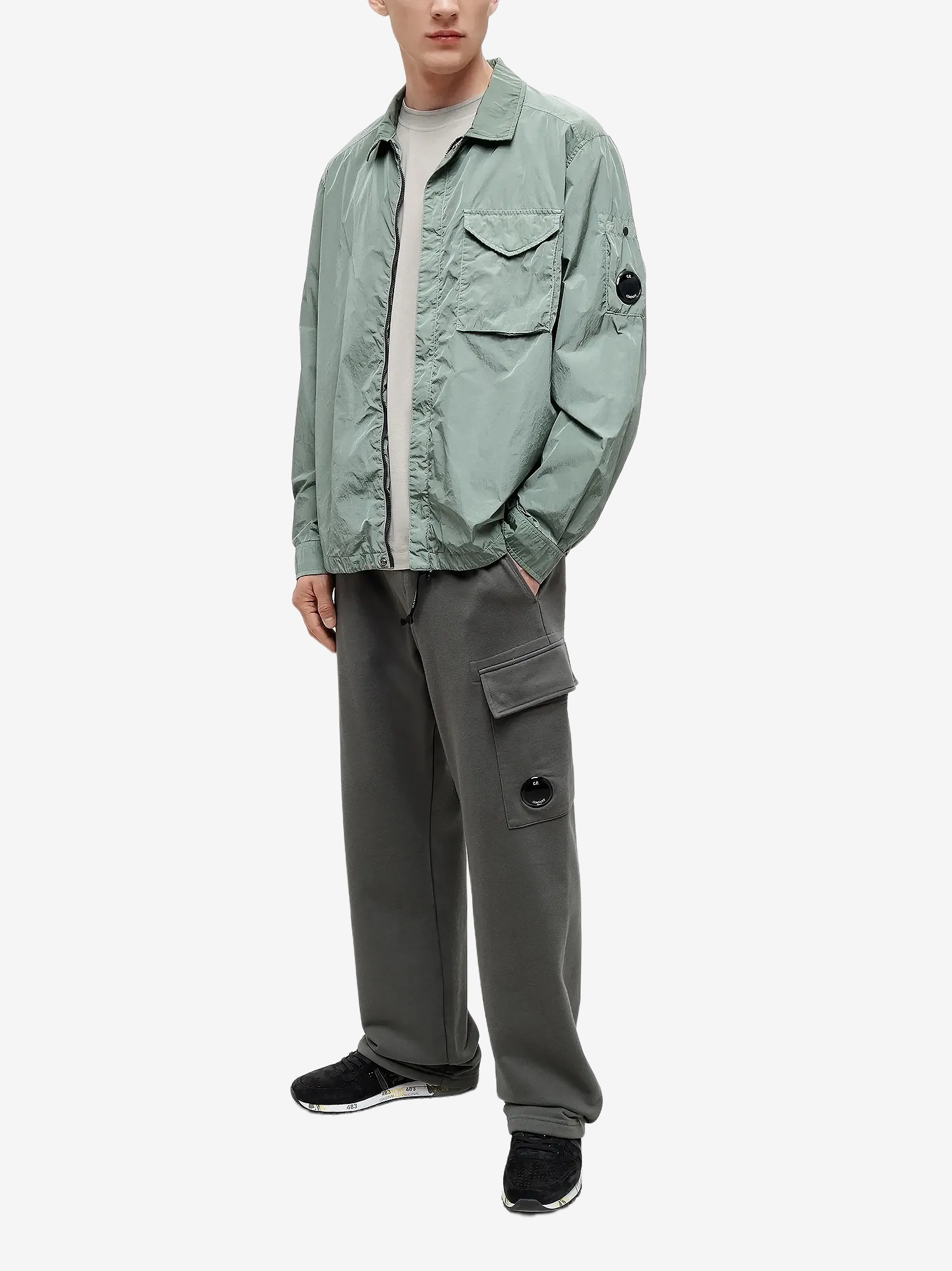C.P. COMPANY — Овершот Chrome-R Zipped Lens Overshirt Laurel Wreath