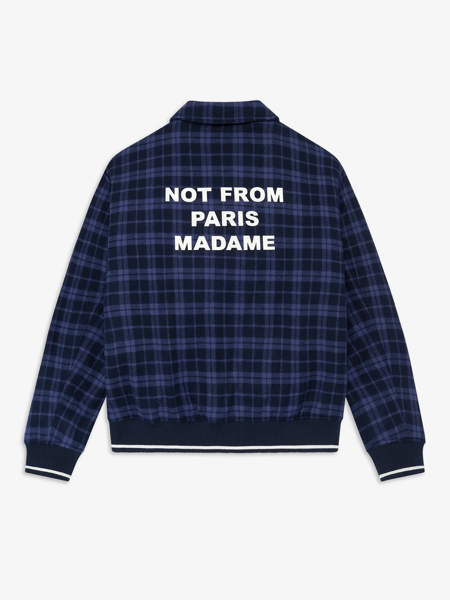 DRÔLE DE MONSIEUR — Куртка Check Flannel Jacket With Slogan Navy