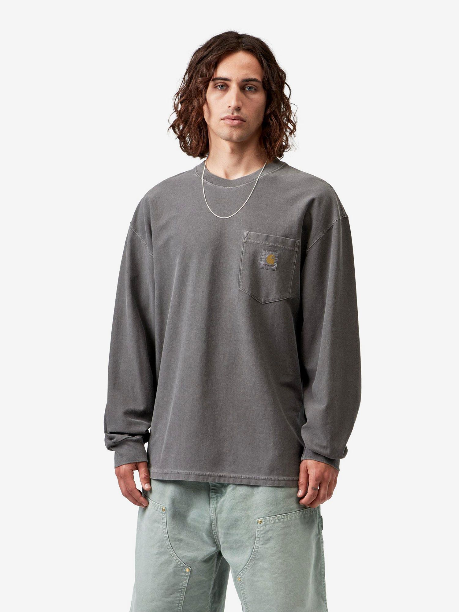 CARHARTT WIP — Лонгслив L/S Loose Pocket T-Shirt Black (Garment Dyed)
