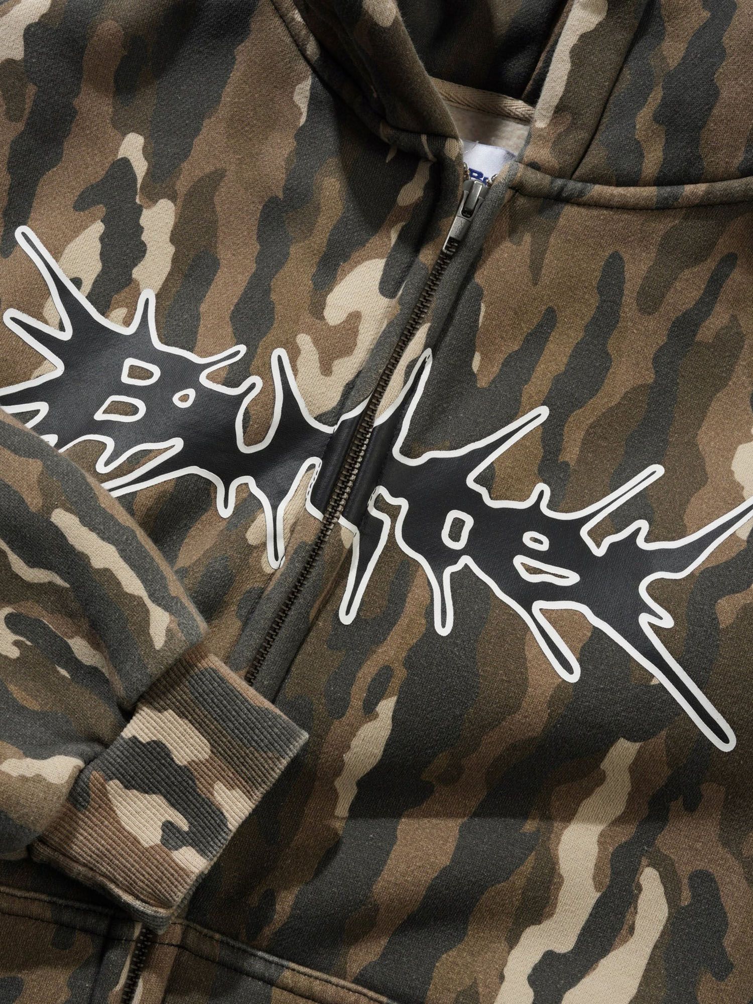 BUTTER GOODS — Худи Nail Logo Zip-Thru Hood Frog Camo