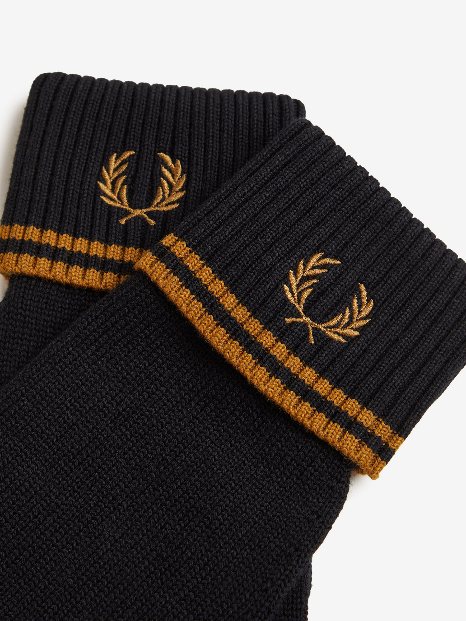 FRED PERRY — Перчатки Twin Tipped Merino Wool Glove Black/Caramel