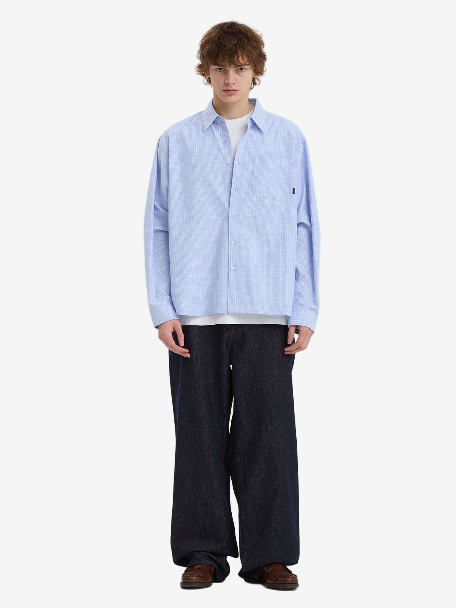 ОКТЯБРЬ — Рубашка AW'26 Stripe Oxford LS Blue Stripe