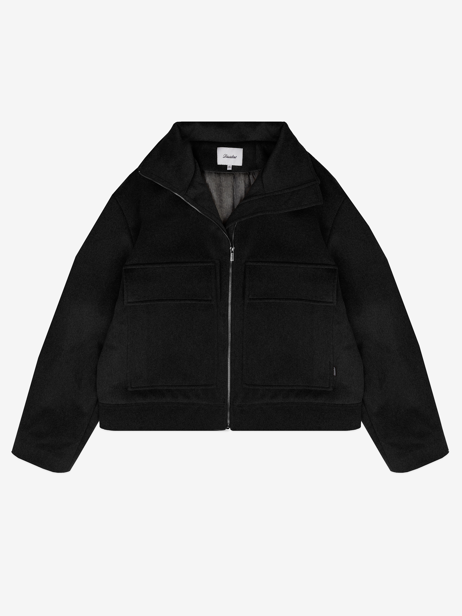 DISSIDENT — Куртка DST Cropped Zipper Coat in Black