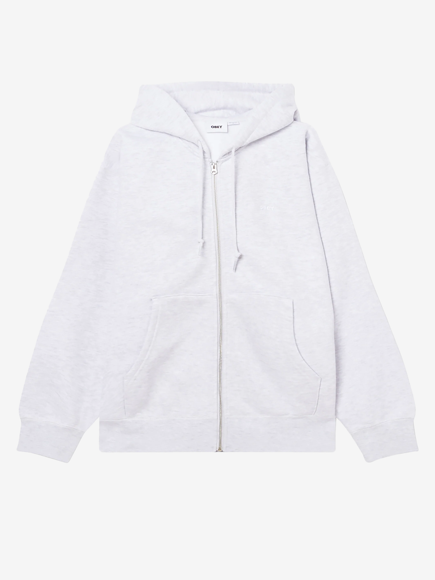 OBEY — Худи Established Works Bold Zip Ash Grey
