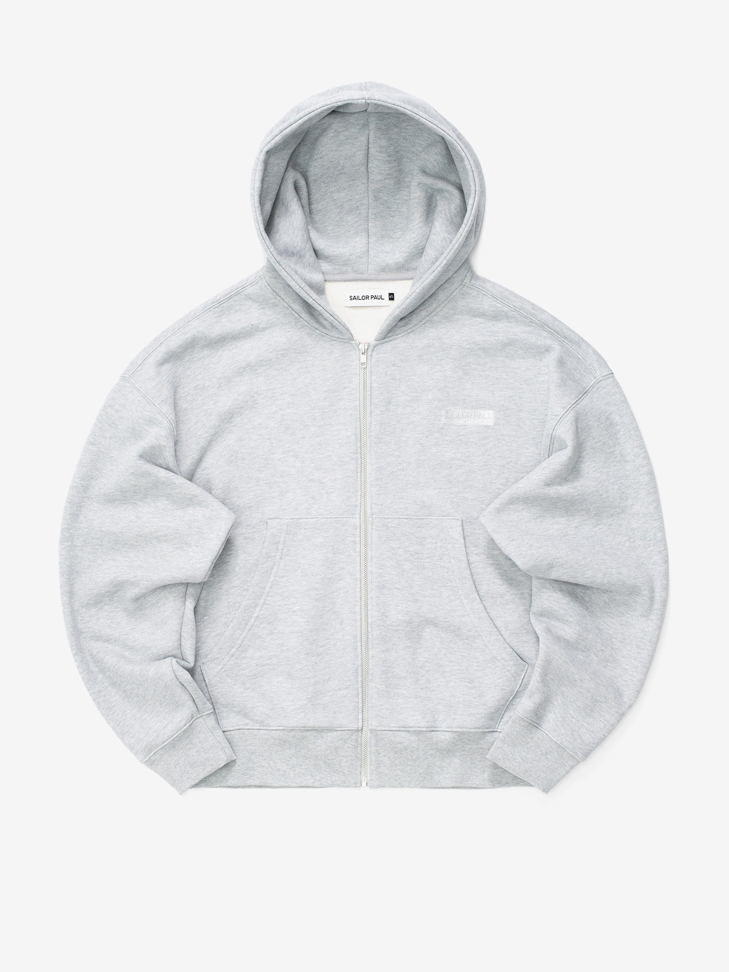 SAILOR PAUL — Худи Crop Zip Hoodie Серый Меланж