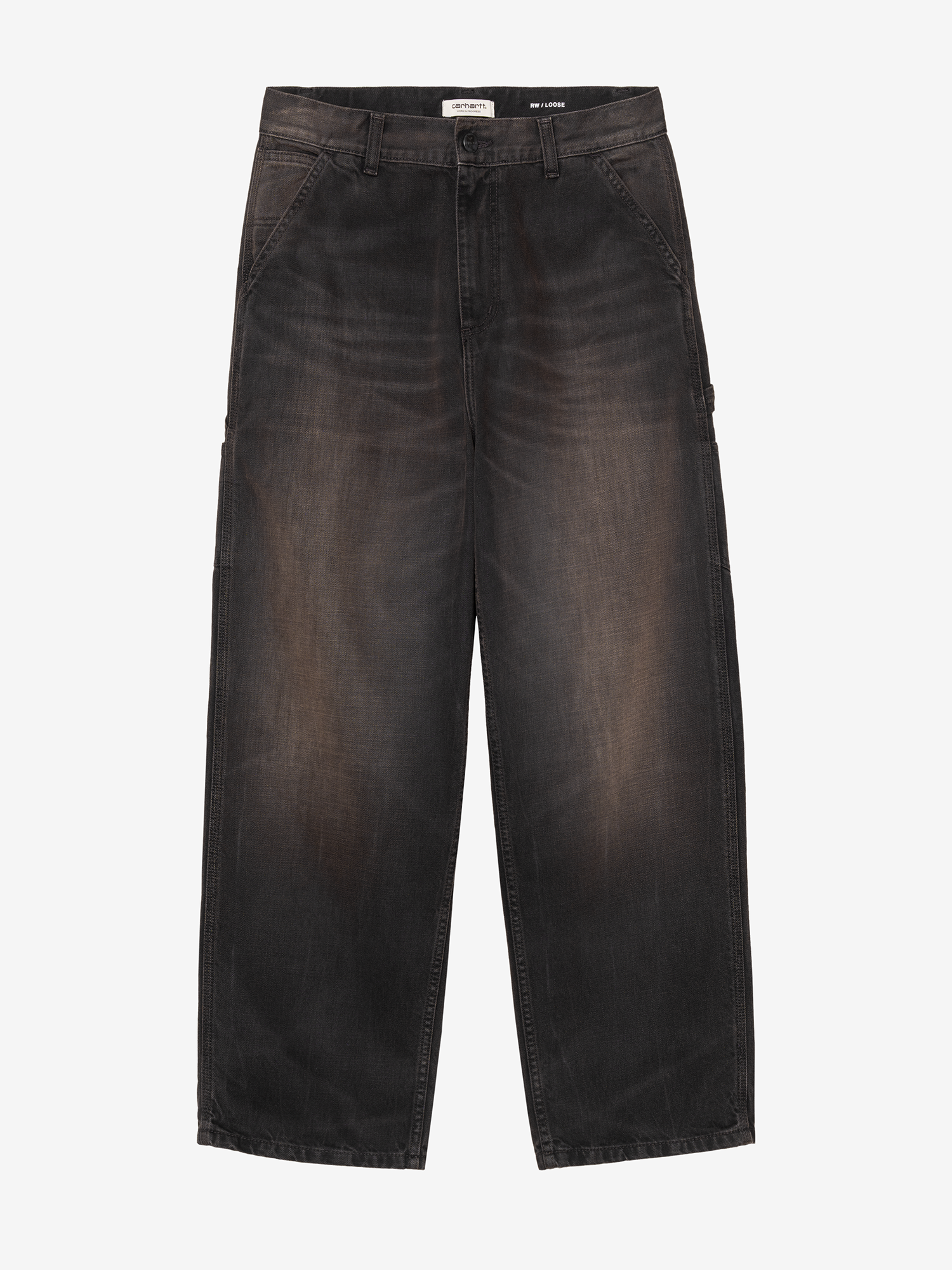 CARHARTT WIP — Джинсы W Brandon Single Knee Black (Tobacco Used Wash)