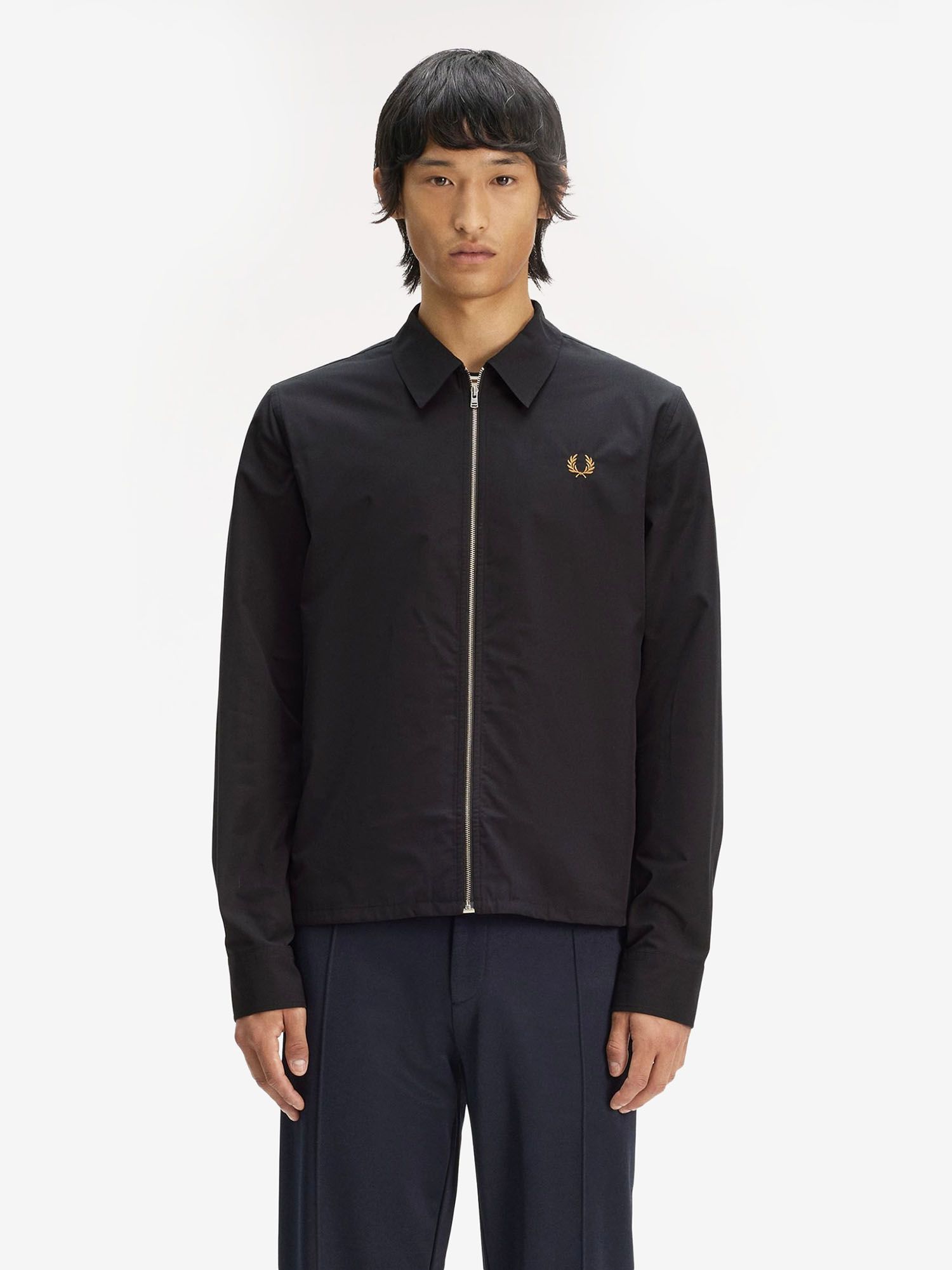 FRED PERRY — Рубашка Poplin Overshirt Black