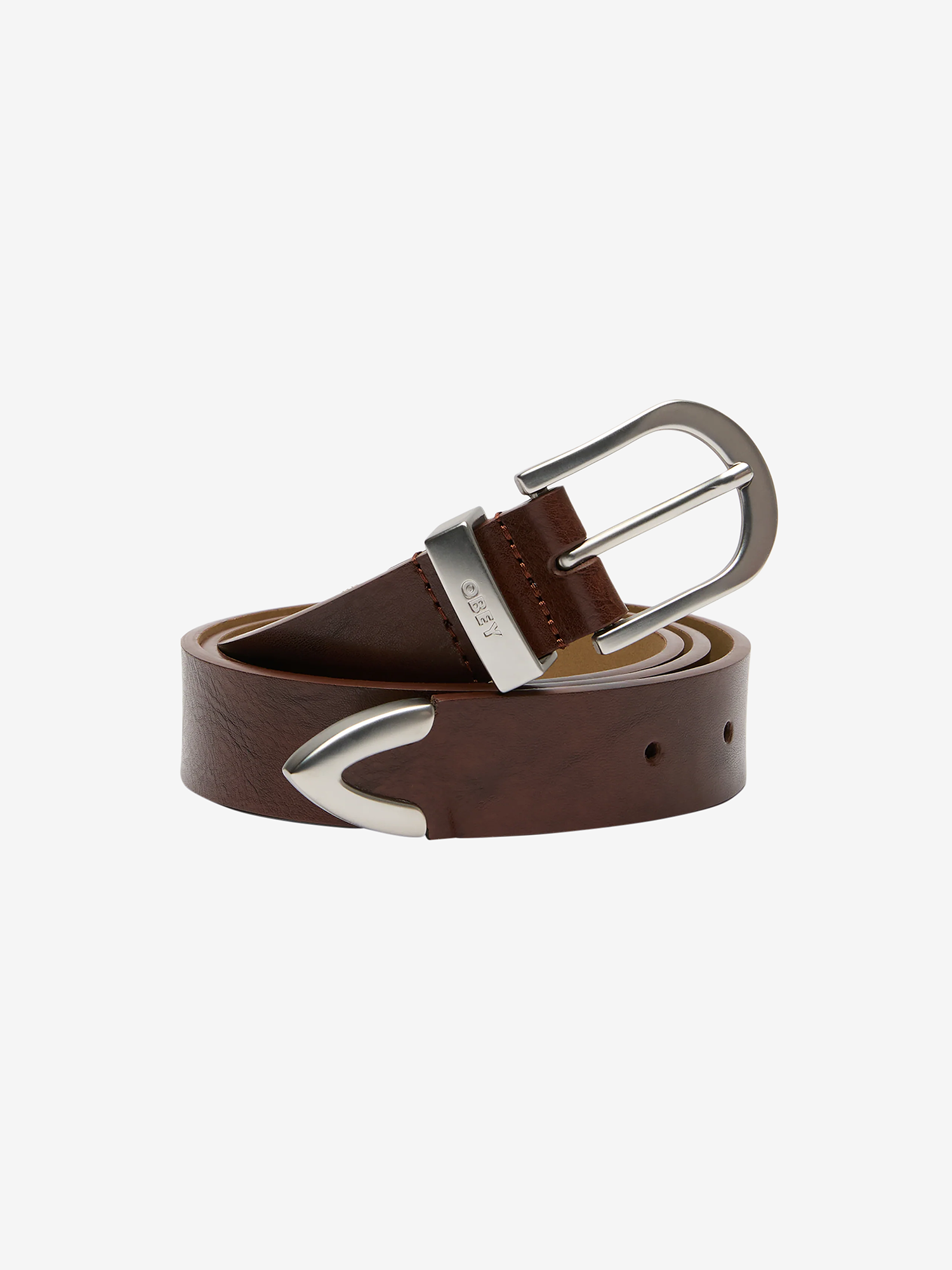 OBEY — Ремень Classic Leather Belt Chestnut