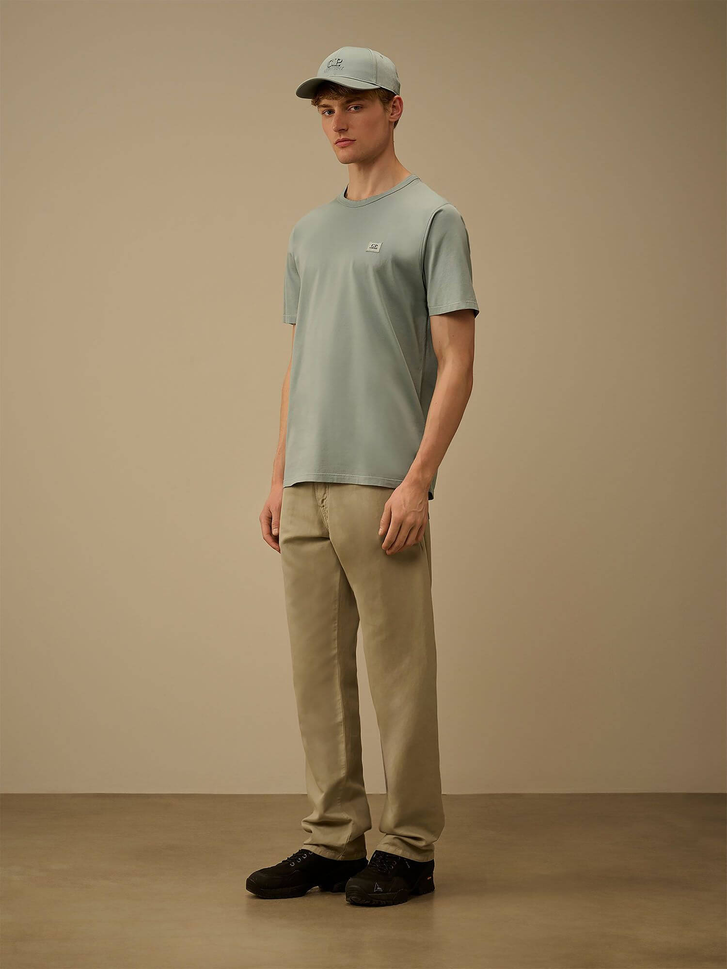 C.P. COMPANY — Футболка Mercerized Jersey 70/2 Gasato SS Patch Moss Gray