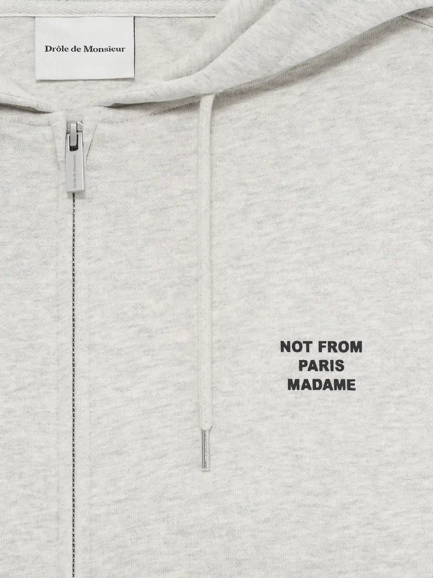 DRÔLE DE MONSIEUR — Худи Slogan ZIP Sweat Grey